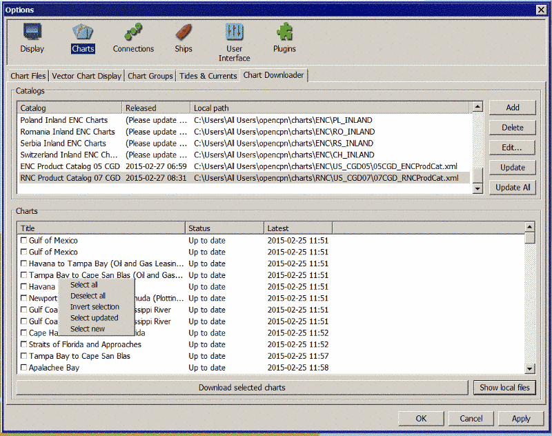 15 chart status selection