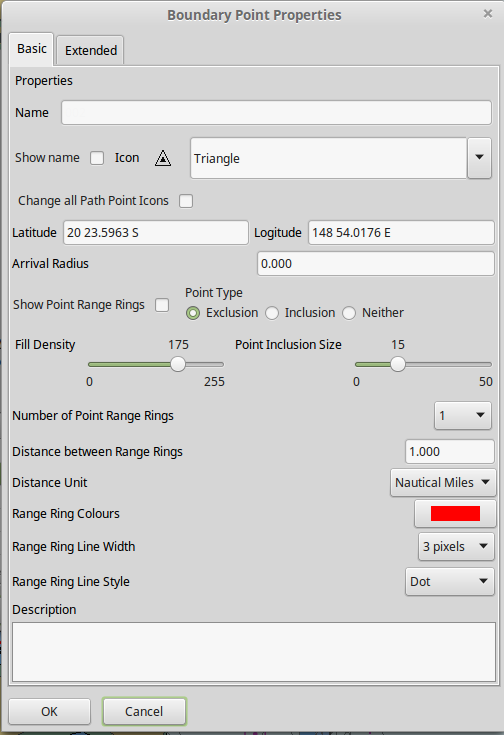 boundary point properties basic dialog